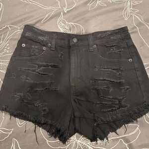 American Eagle Outfiters distressed Vintage Hi-Rise Festival Black Jean Shorts